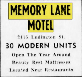 Memory Lane Motel - May 1961 Ad
